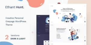 Ethant Hunt Personal Onepage WordPress Theme 1破解版主题
