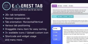 Everest Tab Responsive Tab Plugin For WordPress 1.1.9破解版插件