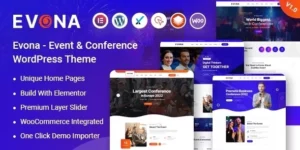 Evona  Event Conference WordPress Theme 1.0破解版主题