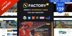 Factory Plus Industry and Construction WordPress Theme 1.5.8破解版主题