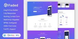 Faded Responsive App Landing Page WordPress Theme + RTL 1.9.6破解版主题