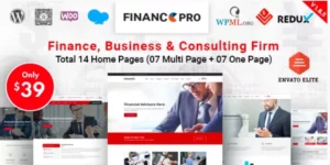 Finance Pro Business Consulting WordPress Theme 1.8.8破解版主题