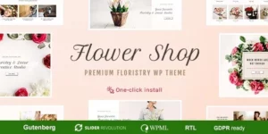 Flower Shop Decoration Store and Floristic WordPress Theme 1.1.8破解版主题