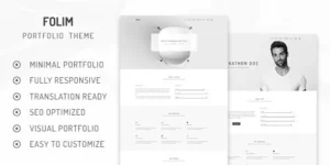 Folim Clean Minimalist Portfolio WordPress Theme 2.0.1破解版主题