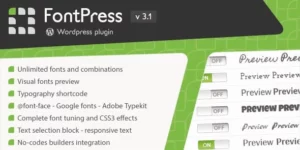 FontPress WordPress Font Manager 3.3.9破解版插件