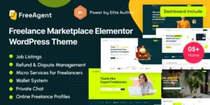 FreeAgent Freelance Marketplace Elementor WordPress Theme 1.0破解版主题