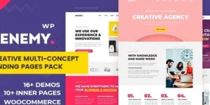 Genemy Creative Multi Concept Landing Pages Pack With Page Builder 1.6.6破解版主题