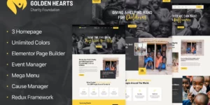 Golden Hearts Fundraising Charity Theme 1.0.7破解版主题