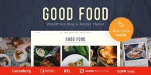 Good Food Recipe Magazine Food Blogging Theme 1.1.8破解版主题