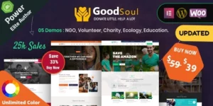 GoodSoul Charity Fundraising WordPress Theme 2.7破解版主题