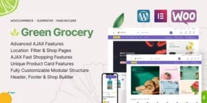 Green Grocery Grocery Store Organic Food Elementor Theme 1.1.0破解版主题