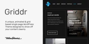 Griddr Animated Grid Creative WordPress Theme 1.0.4破解版主题