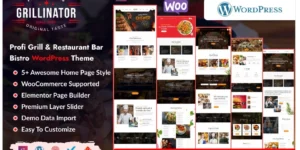 Grillinator Food Grill Restaurant Elementor WordPress Theme 1.1破解版主题