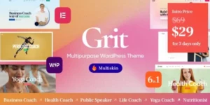 Grit Coaching Online Courses Multiskin WordPress Theme 1.0.1破解版主题