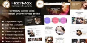 Haarmax Hair Beauty Salon Hairdresser Barber Shop WordPress Theme 1.1破解版主题