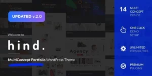 Hind Multi-Concept Portfolio Photography WordPress Theme 2.0.6破解版主题
