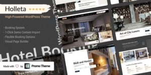 Holleta Hotel Booking WordPress 1.0.0破解版主题