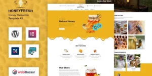 Honeyfresh Honey Farm Production Elementor WordPress Template WordPress Theme 1.0破解版主题