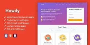 Howdy Multipurpose High-Converting Landing Page 1.0.3破解版主题