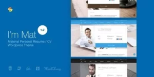 I am Mat Material Personal Resume / CV vCard WordPress Theme 1破解版主题