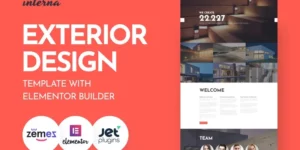 Interna Exterior Design Template with Elementor Builder WordPress Theme 1.0.1破解版主题