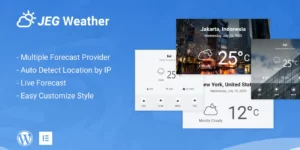 Jeg Weather Forecast WordPress Plugin Add Ons for Elementor and WPBakery Page Builder 1.0.7破解版插件