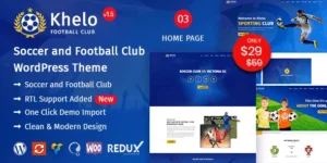Khelo Soccer Sports WordPress Theme 2.7.8破解版主题