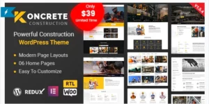 Koncrete Construction Building WordPress Theme 2.0.4破解版主题