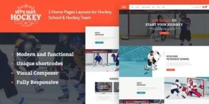 Lets Play Hockey School Sport WordPress Theme  1.1.3 1.1.3破解版主题