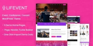 Lifevent Event Conference WordPress Theme 1.1.4破解版主题