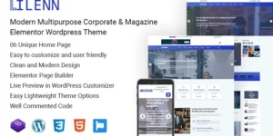 Lilenn-Modern Multipurpose Corporate Magazine Elementor WordPress Theme WordPress Theme 1.0破解版主题
