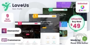 Loveus NonProfit Charity WordPress Theme 3.1破解版主题