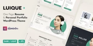 Luique Personal Portfolio WordPress Theme 1.2.2破解版主题