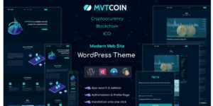 MVTCoin Cryptocurrency Bitcoin WordPress Theme 1.0.0破解版主题