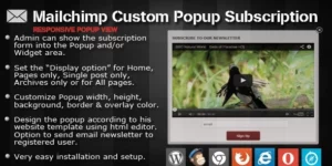 Mailchimp Custom Popup Subscription for wordpress 1.4破解版插件