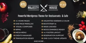 Majesty Restaurant WooCommerce WordPress Theme 1.6.6破解版主题