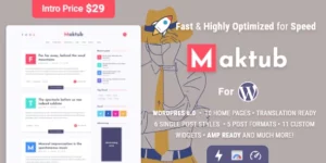 Maktub Minimal Lightweight Blog for WordPress 1.4.0破解版主题