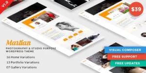 Martian | Photography Studio Purpose WordPress Theme 1.0.0破解版主题