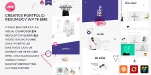 Me Creative Portfolio Resume / CV WordPress Theme 2.1破解版主题