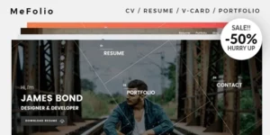 Mefolio Ajax Resume WordPress Theme 1.2破解版主题
