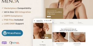 Menoa Modern Jewelry Imitation Store WooCommerce Responsive Theme 1.0.2破解版主题