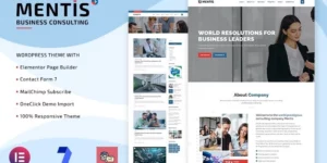 Mentis Business Consulting WordPress Elementor Theme WordPress Theme 1.0.2破解版主题