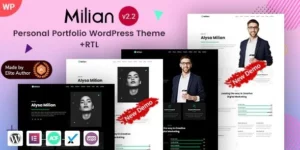 Milian Personal Portfolio Online Resume CV WordPress Theme 2.2破解版主题