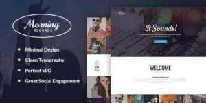 Morning Records A Stylish Sound Electronic Studio WordPress Theme 1.2破解版主题