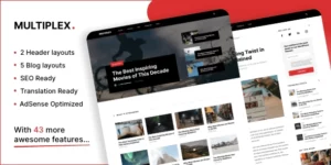 Multiplex Premium WordPress Theme for Multi-Niches 1.0.3破解版主题