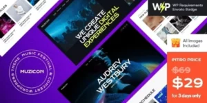 Muzicon Music Festival Concert WordPress Theme 1.7.0破解版主题