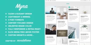 Myna A Masonry WordPress Blog Theme 1.2破解版主题