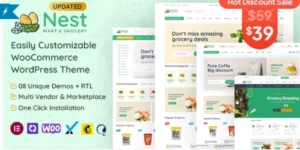 Nest Grocery Store WooCommerce WordPress Theme 1.6.6破解版主题