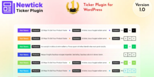 Newtick Ticker WordPress Plugin for Sticky and Sidebar 1.0.0破解版插件