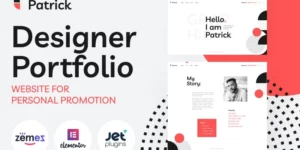 Patrick Designer Portfolio Website for Personal Promotion WordPress Theme 1.0.0破解版主题
